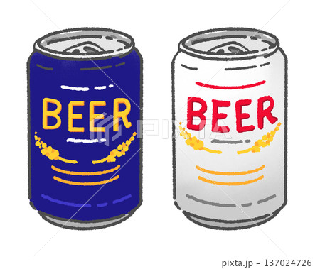 紺色と白色の缶ビール 紺色と白色の缶ビール 137024726