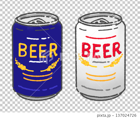 紺色と白色の缶ビール 紺色と白色の缶ビール 137024726