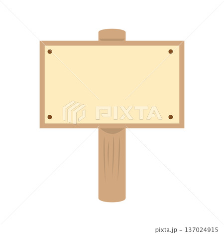 シンプルな木の伝言板・掲示板イラスト素材 137024915