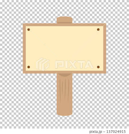 シンプルな木の伝言板・掲示板イラスト素材 137024915
