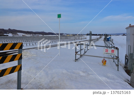 撤去中のラベンダー畑駅(北海道中富良野町) 撤去中のラベンダー畑駅(北海道中富良野町) 137025163