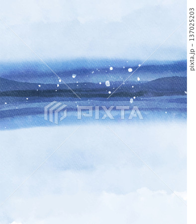 Soft Blue Watercolor Horizon Background Vector 137025203