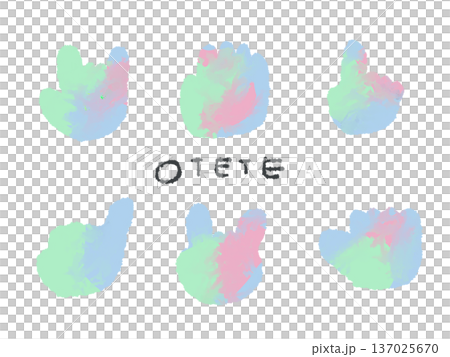 アイコンやシンボルマークとして、デザイン時に使いやすいカラフルな手描きイラスト・ハンドサイン 137025670