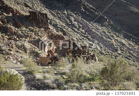 砂漠にある昔の炭鉱の後 137025891