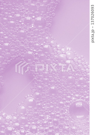 Bubbles of body gel or shampoo or shaving gel. Closeup. 137026093