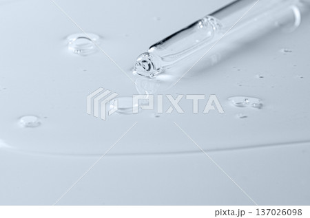 Transparent cosmetic product for skin care. Copy space 137026098