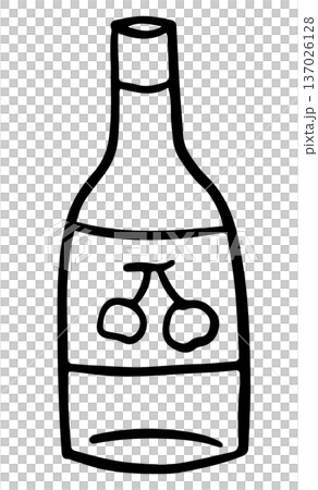 Hand drawn cherry champagne bottle outlines for colouring book, drink menu, cafe, summer break, decoration, beach vibes, shirt print, beach vibe, sea, sand, sun, trip, travel, vacation, happy holiday Hand drawn cherry champagne bottle outlines for colouring book, drink menu, cafe, summer break, decoration, beach vibes, shirt print, beach vibe, sea, sand, sun, trip, travel, vacation, happy holiday 137026128