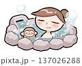 露天風呂に入る女性のイラスト 137026288