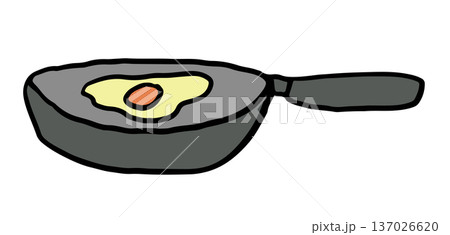 Hand drawn fried egg in a pan for breakfast, brunch, cook book, sticker, menu, cafe, restaurant, recipe, ingredient, supermarket, grocery shopping, cuisine, quick meal, market, mart, kitchenware, home Hand drawn fried egg in a pan for breakfast, brunch, cook book, sticker, menu, cafe, restaurant, recipe, ingredient, supermarket, grocery shopping, cuisine, quick meal, market, mart, kitchenware, home 137026620