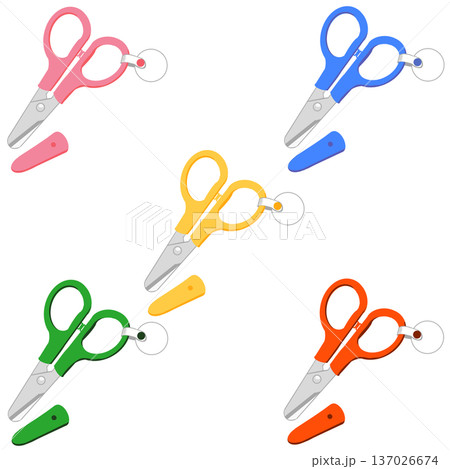 ハサミ(子どもの持ち物イラスト) ハサミ(子どもの持ち物イラスト) 137026674