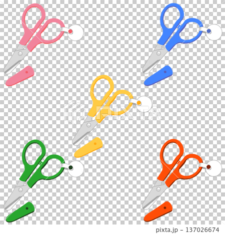ハサミ(子どもの持ち物イラスト) ハサミ(子どもの持ち物イラスト) 137026674