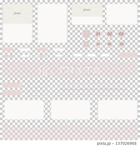 A collection of natural UI parts for women, web design material set (section backgrounds, buttons, cards, speech bubbles) A collection of natural UI parts for women, web design material set (section backgrounds, buttons, cards, speech bubbles) 137026908