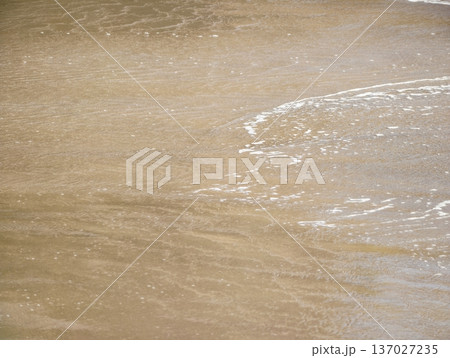 Calm seaside foam textures, Minimalist coastal surface with subtle wet sheen and ripple design 137027235