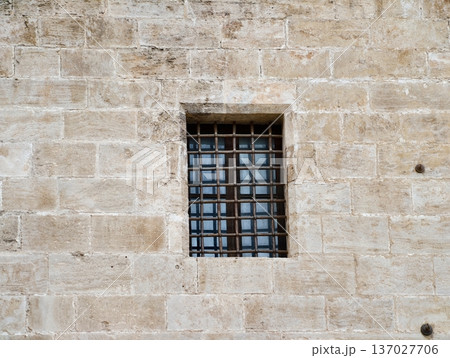 Ancient stone window, Historic masonry with niche, Weathered stone wall features small Ancient stone window, Historic masonry with niche, Weathered stone wall features small 137027706