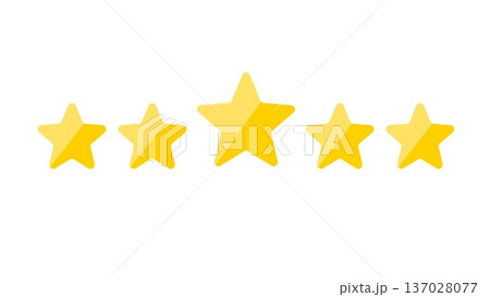 Customer satisfaction and product rating symbol with golden star icon, premium quality concept for reviews, feedback, evaluation, trust badges, marketing, branding, and business promotion design 137028077