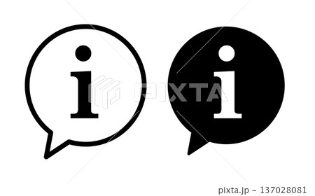 Set of black information icons including info buttons and speech bubble pointers, clean minimal vector signs for user interface, help sections, tooltips, guidance messages, apps, websites, and digital Set of black information icons including info buttons and speech bubble pointers, clean minimal vector signs for user interface, help sections, tooltips, guidance messages, apps, websites, and digital 137028081