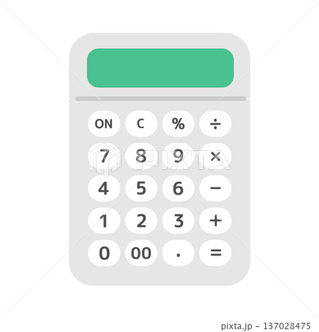 丸みを帯びた計算機のイラスト 137028475