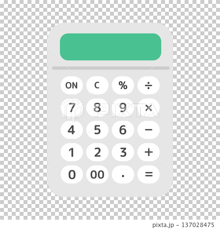 丸みを帯びた計算機のイラスト 137028475