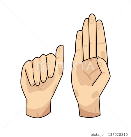 Illustration of Sign language Illustration of Sign language 137028810