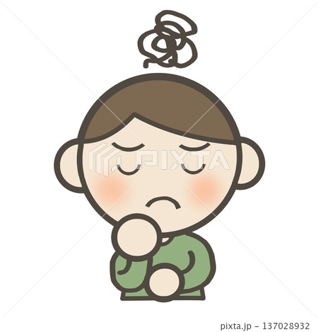 悩む男の子 137028932