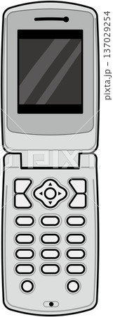折りたたみ式フィーチャーフォン線画と塗 折りたたみ式フィーチャーフォン線画と塗 137029254