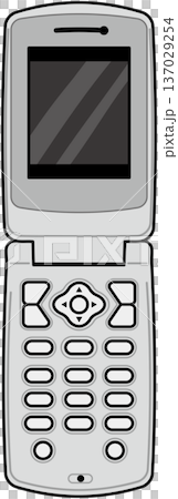 折りたたみ式フィーチャーフォン線画と塗 折りたたみ式フィーチャーフォン線画と塗 137029254