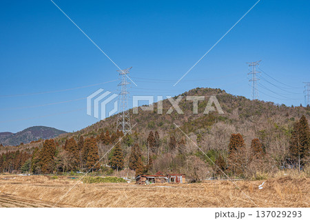 奥琵琶湖の里山風景　滋賀県長浜市永原 137029293