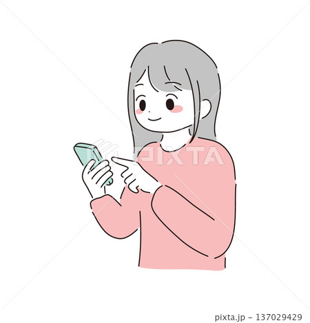 スマホを操作する女性 スマホを操作する女性 137029429