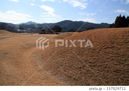 熊本県山鹿市　国指定史跡の岩原古墳群の風景 137029712