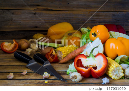 big bunch of fresh different vegetables big bunch of fresh different vegetables 137031060