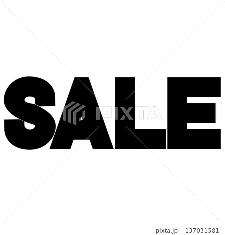 シンプルなSALE横長文字ロゴ素材 137031581