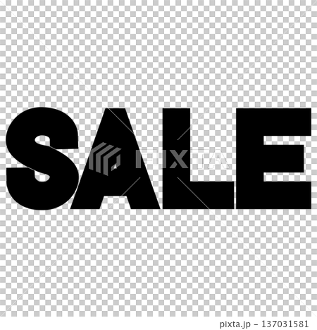 シンプルなSALE横長文字ロゴ素材 137031581