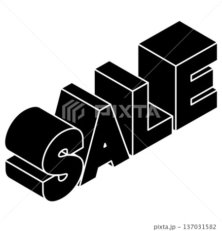 SALEの文字の立体的な3Dイラスト 137031582