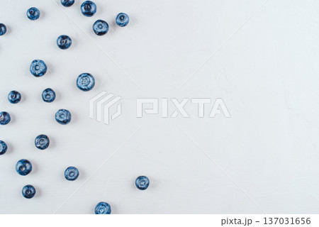 Fresh blueberries on gray background. 137031656