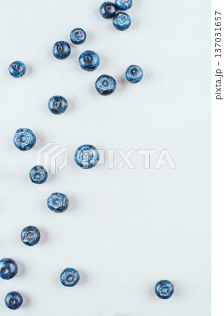 Fresh blueberries on gray background. 137031657