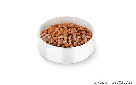 Blank white ceramic dog bowl with snack mockup png, transparent background, 3d rendering. Empty round porcelain pan with pet feeding mock up cut out. Clear full food portion for domestic animals. Blank white ceramic dog bowl with snack mockup png, transparent background, 3d rendering. Empty round porcelain pan with pet feeding mock up cut out. Clear full food portion for domestic animals. 137031713