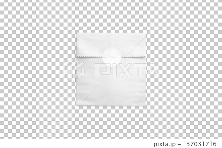 Blank white square paper bag with sticker mockup png, transparent background, 3d rendering. Empty papery package with round label mock up cut out. Clear postage delivery envelope with letter template. Blank white square paper bag with sticker mockup png, transparent background, 3d rendering. Empty papery package with round label mock up cut out. Clear postage delivery envelope with letter template. 137031716
