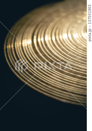 Close up of hi hat surface, drum cymbal close-up. 137031803