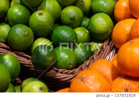 Close-up, lime on the counters in the supermarket. 137031819