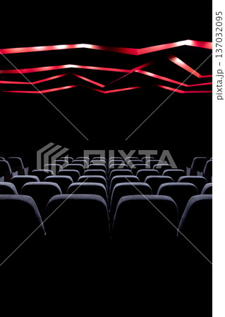 Concert hall, cinema hall with switched off lights and soft seats. 137032095