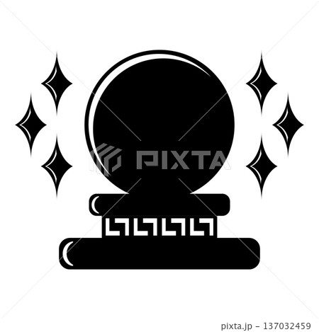 Magic crystal ball icon with sparkling stars for fortune telling Magic crystal ball icon with sparkling stars for fortune telling 137032459