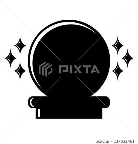 Magic crystal ball icon with sparkling stars for fortune telling 137032461