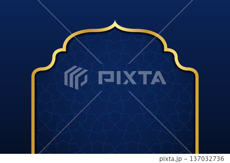 blue gradient arabic background islamic pattern gold arch vector illustration eid mubarak ramadan kareem eid al fitr blue gradient arabic background islamic pattern gold arch vector illustration eid mubarak ramadan kareem eid al fitr 137032736