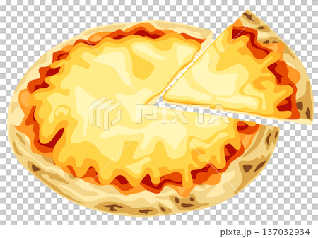 Plain pizza cut Plain pizza cut 137032934