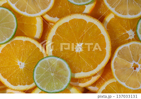 Orange and Lime Citrus Circles Patterned Backdrop Orange and Lime Citrus Circles Patterned Backdrop 137033131