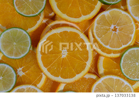 Orange and Lime Wedges Food Background 137033138