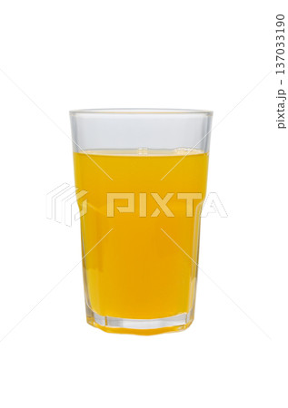Glass of Fresh Orange Juice Isolated on White Background Glass of Fresh Orange Juice Isolated on White Background 137033190