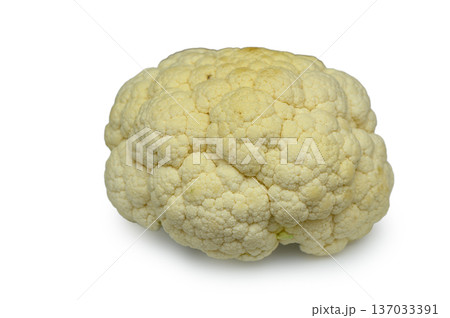 Whole Cauliflower Head on White Background Whole Cauliflower Head on White Background 137033391