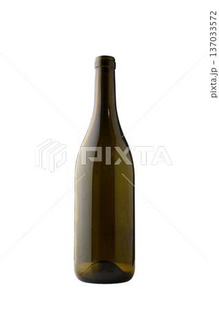 Empty Burgundy Style Wine Bottle on White Background Empty Burgundy Style Wine Bottle on White Background 137033572