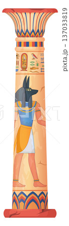 Egyptian stone pillar with ancient god game element Egyptian stone pillar with ancient god game element 137033819
